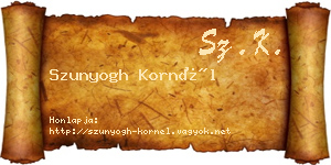 Szunyogh Kornél névjegykártya